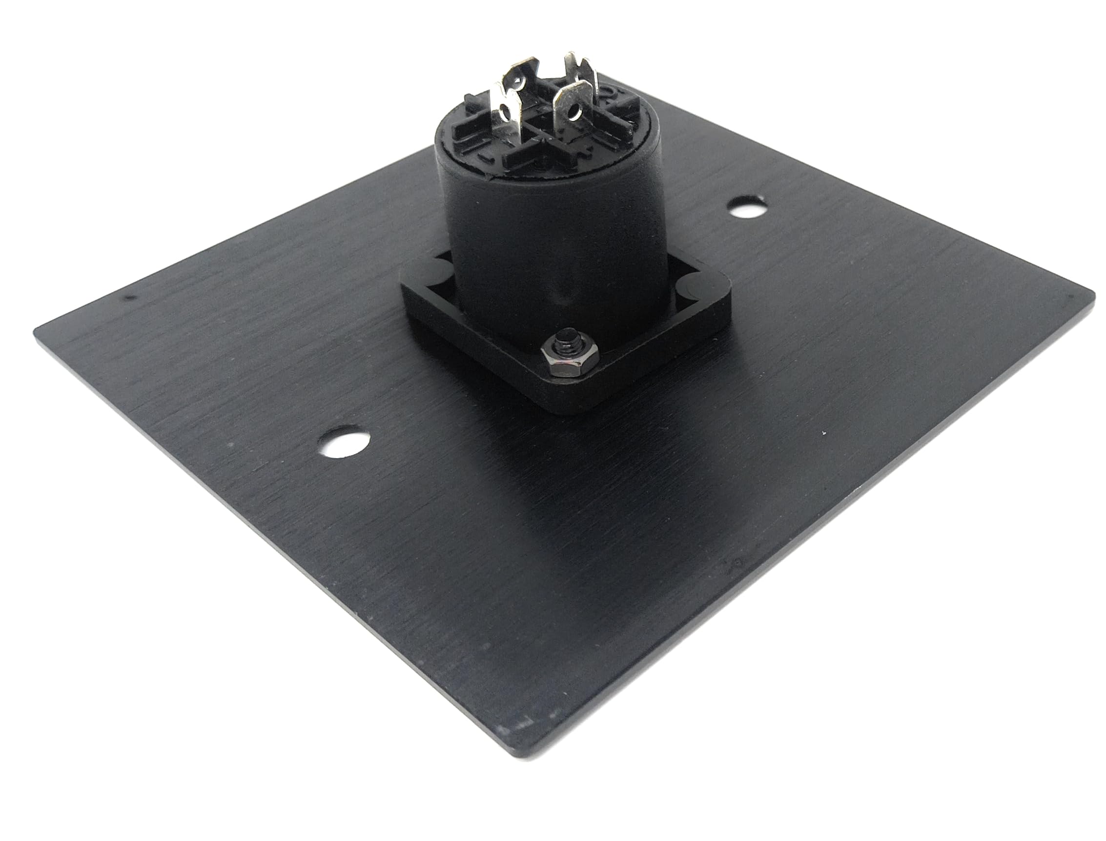 Brushed Aluminium Single Speakon Speaker Socket D-Series Outlet Wall Faceplate – Durable Metal Plate with Screws Included