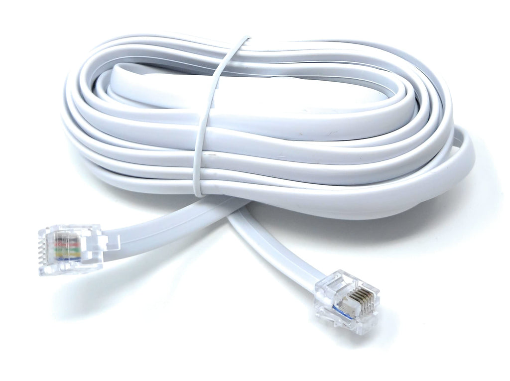 DRUT FLAT RJ12 to RJ12 6P6C Cable Lead Plug to Plug (RJ11 with 6 pin Wire)