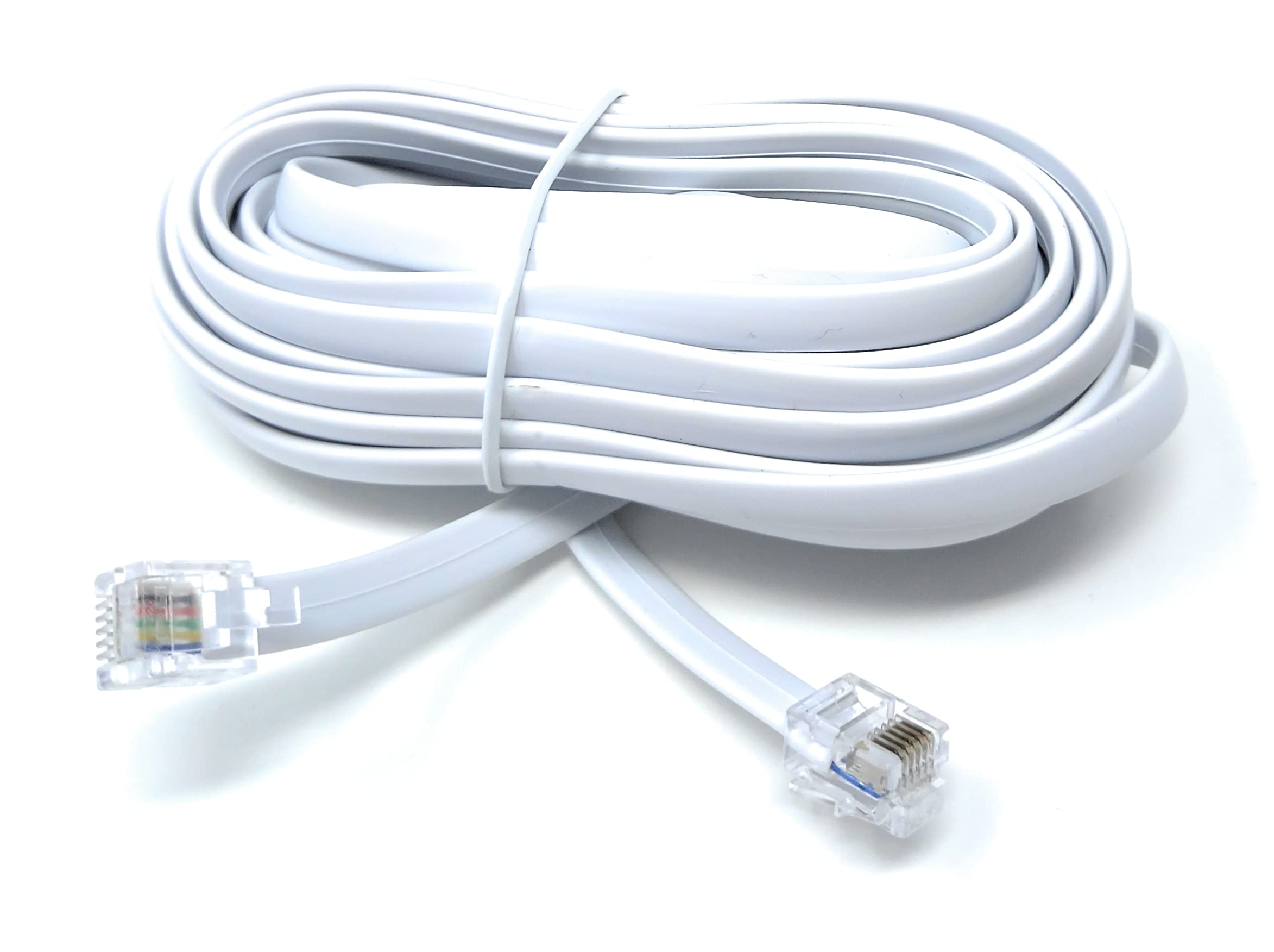 DRUT FLAT RJ12 to RJ12 6P6C Cable Lead Plug to Plug (RJ11 with 6 pin Wire)
