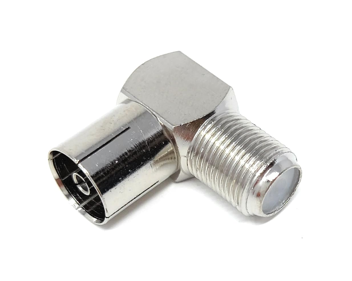 DRUT F Type Screw Female to RF TV Female Socket Right Angle Satellite TV Cable Adapter