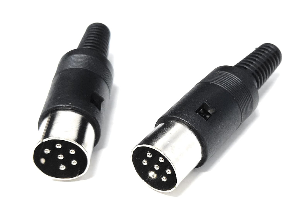 DRUT 6-Pin Mini DIN Plug Connector – Solder Connection with Tinned Contacts for Audio & Video DIY Adapter Projects