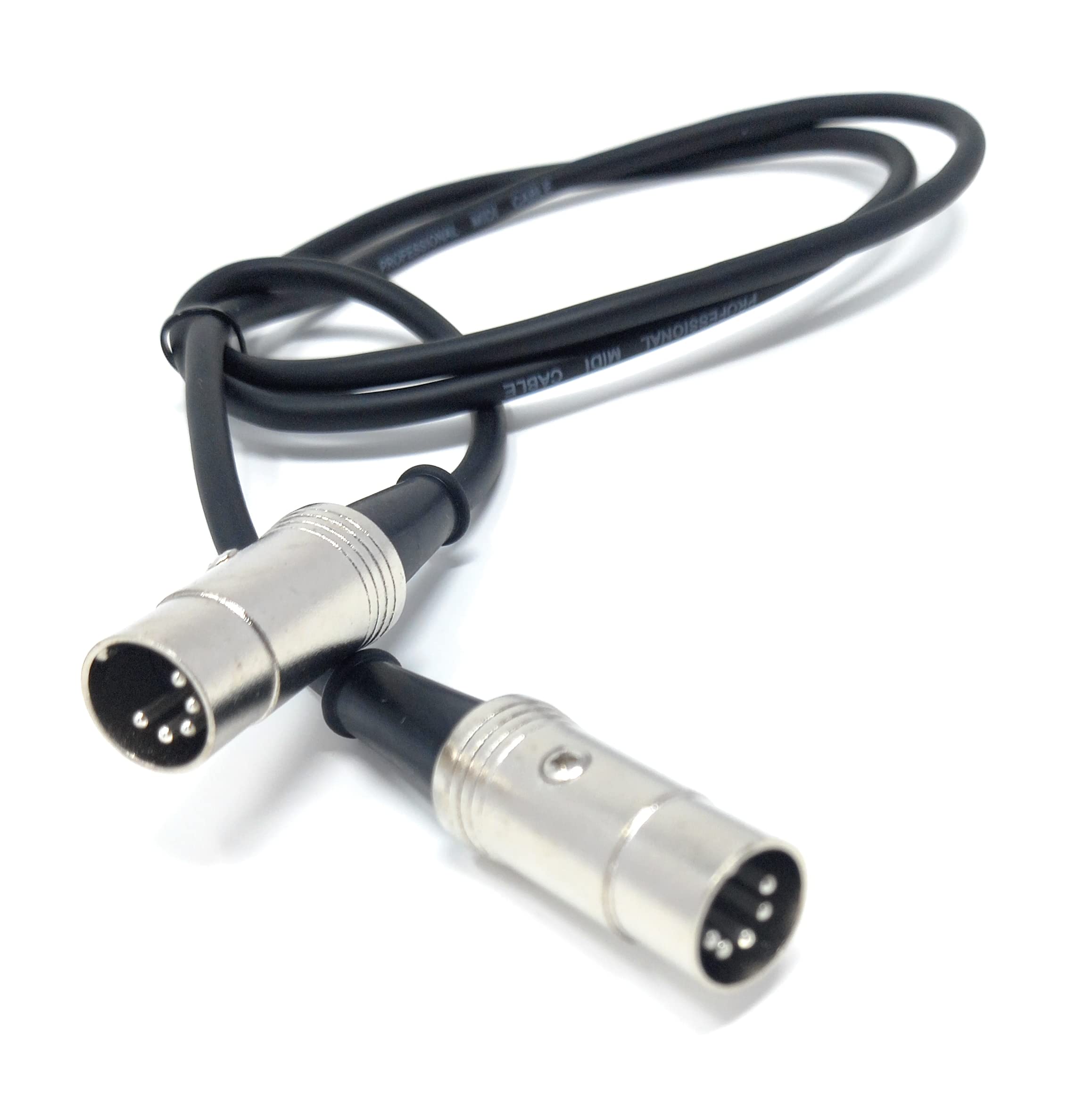DRUT MIDI Male to Male Lead 5 pin DIN Shielded Flexible for Computer, Synth, Keyboard, Effects, Music Instruments Audio Cable