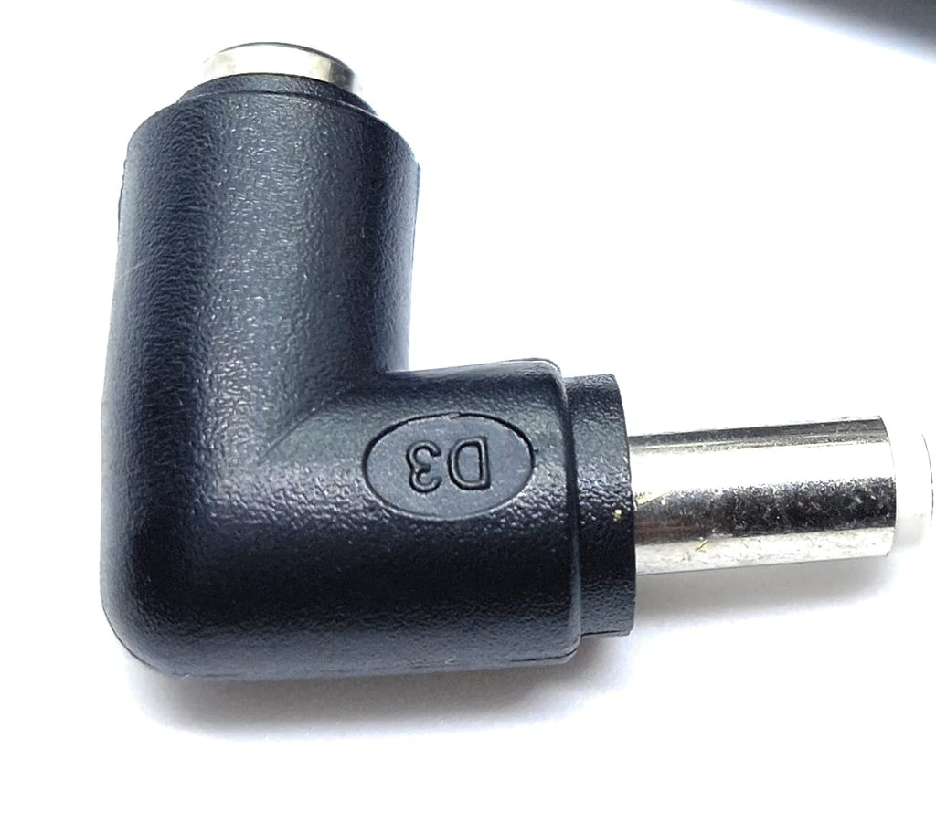 DRUT 5.5mm x 2.5mm Right Angle 90'' Female to Male Plug Adapter