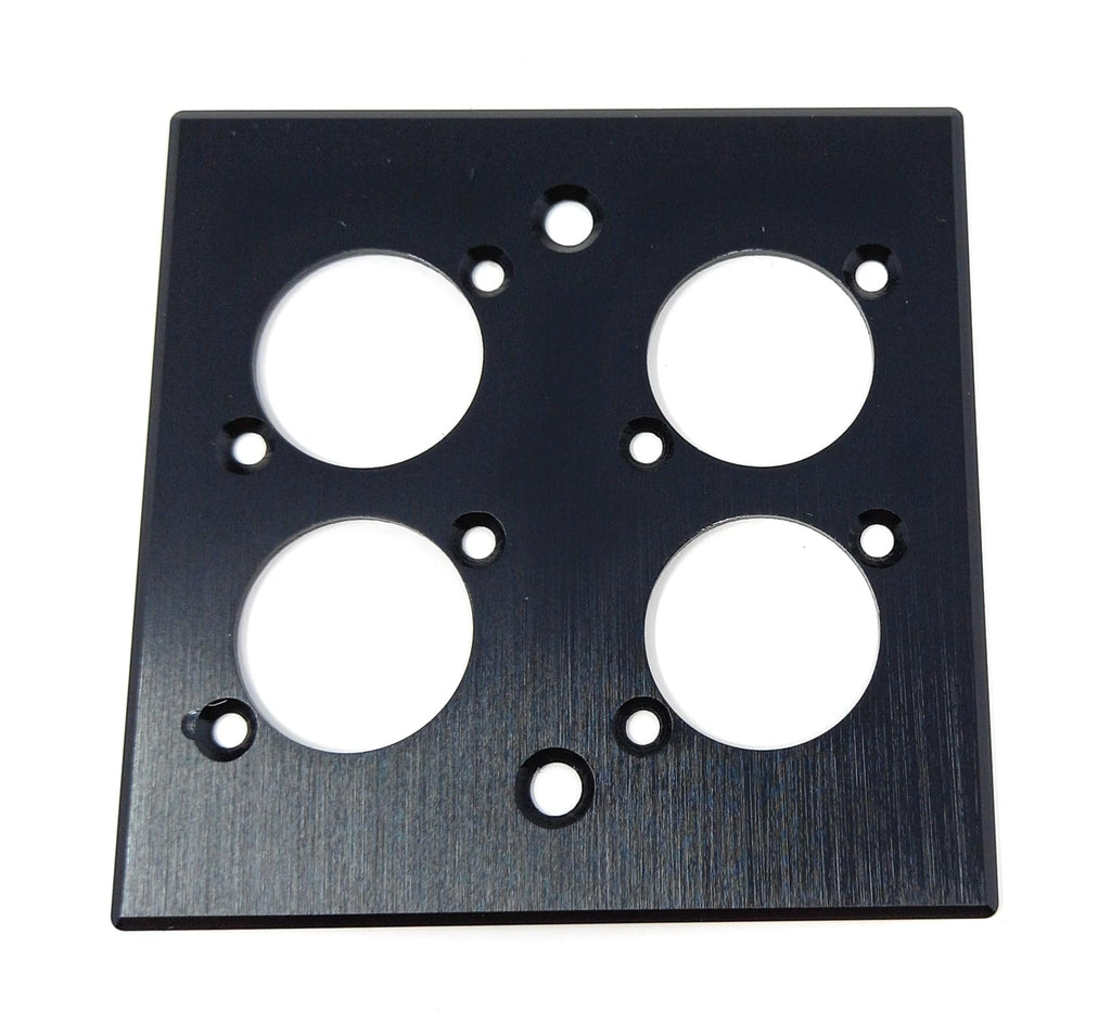 Brushed Aluminium Wall Plate, 86x86mm, D-Series Hole, Compatible with Neutrik, HDMI, USB, RJ45, BNC, RCA, XLR Wall Faceplates