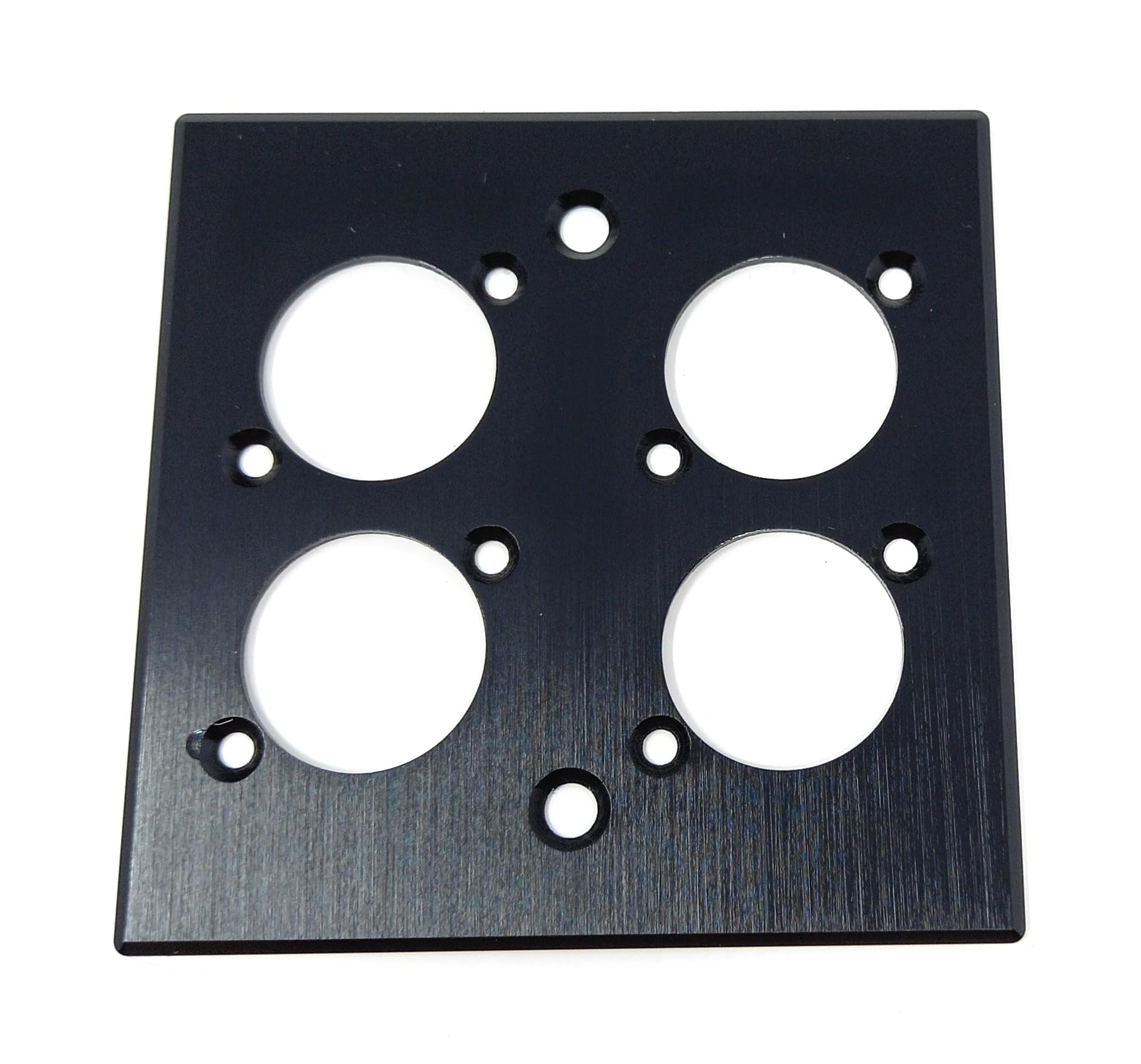 Brushed Aluminium Wall Plate, 86x86mm, D-Series Hole, Compatible with Neutrik, HDMI, USB, RJ45, BNC, RCA, XLR Wall Faceplates
