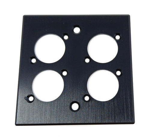 Brushed Aluminium Wall Plate, 86x86mm, D-Series Hole, Compatible with Neutrik, HDMI, USB, RJ45, BNC, RCA, XLR Wall Faceplates