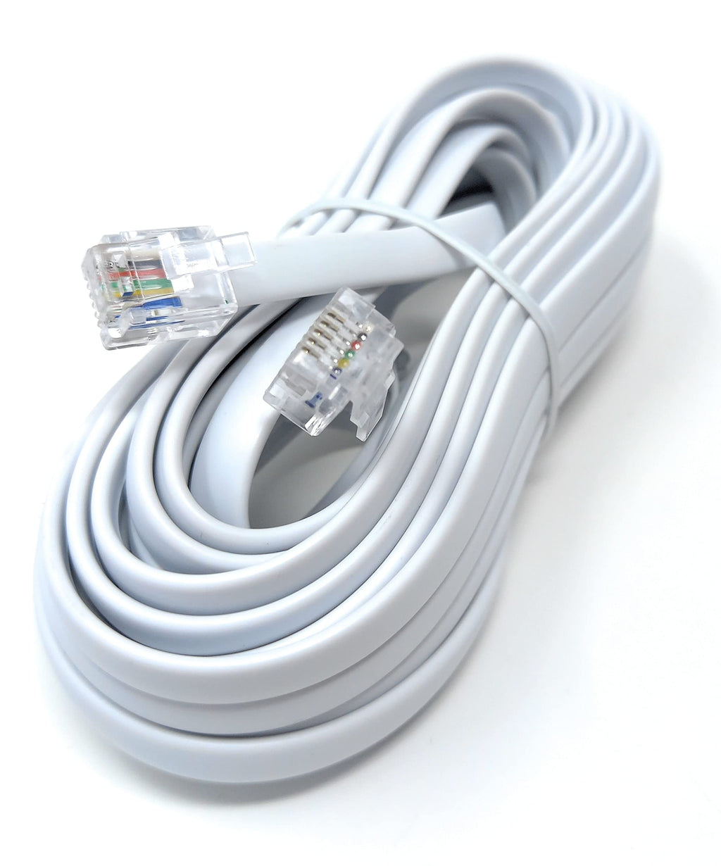 DRUT FLAT RJ12 to RJ12 6P6C Cable Lead Plug to Plug (RJ11 with 6 pin Wire)