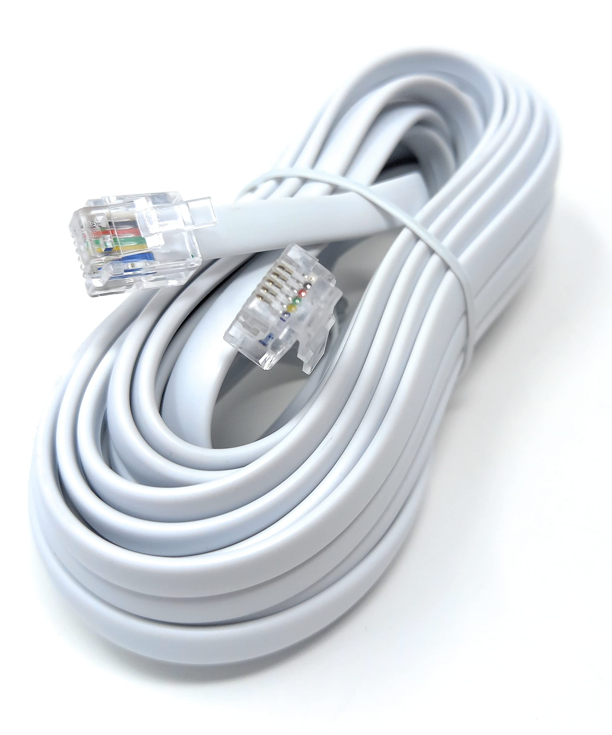 DRUT FLAT RJ12 to RJ12 6P6C Cable Lead Plug to Plug (RJ11 with 6 pin Wire)
