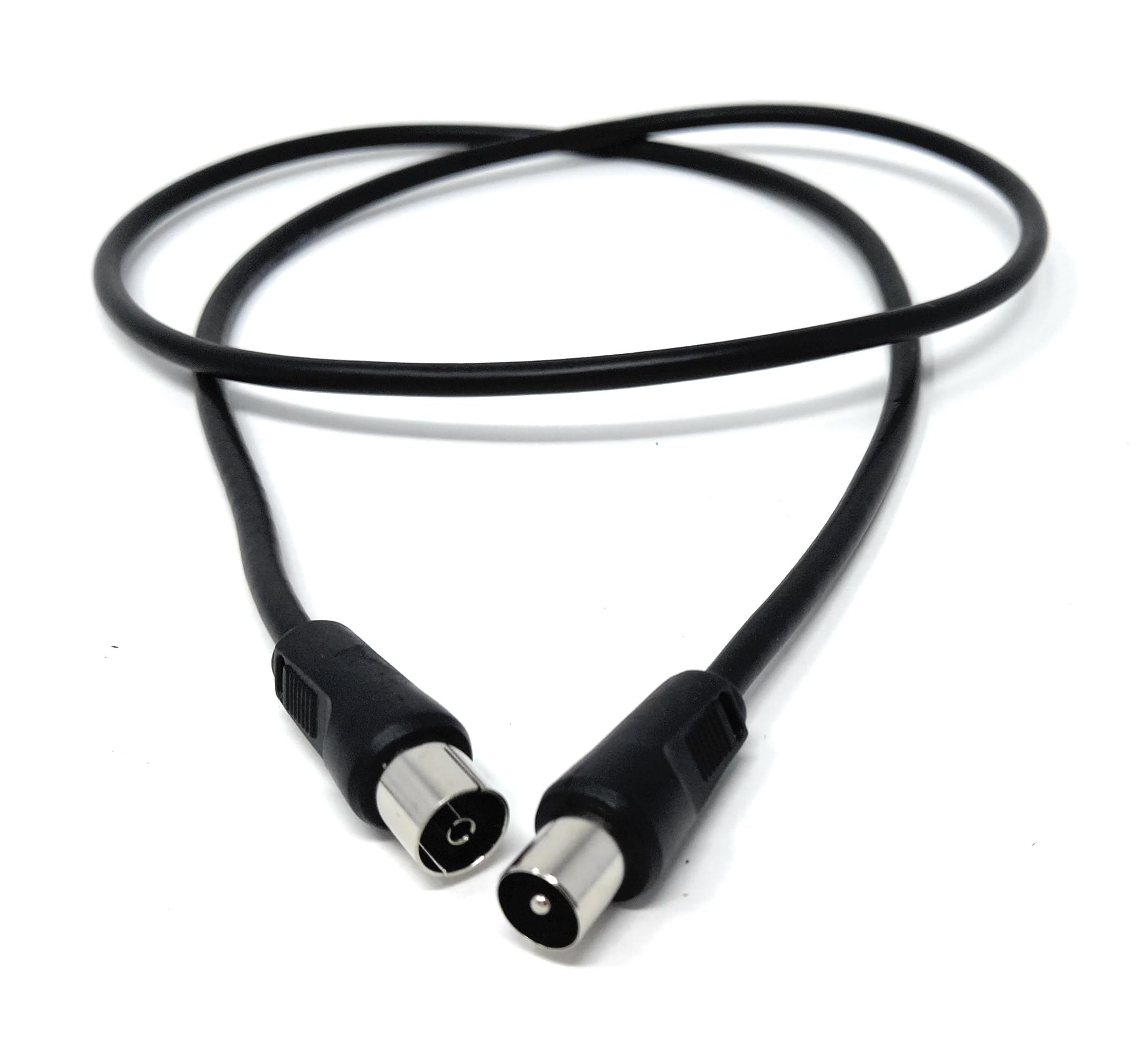 TV Aerial Cable – Male to Female Coax Lead with Nickel Connectors, RF Antenna Extension Lead for Freeview, DVB-T, HDTV, and Set-Top Boxes