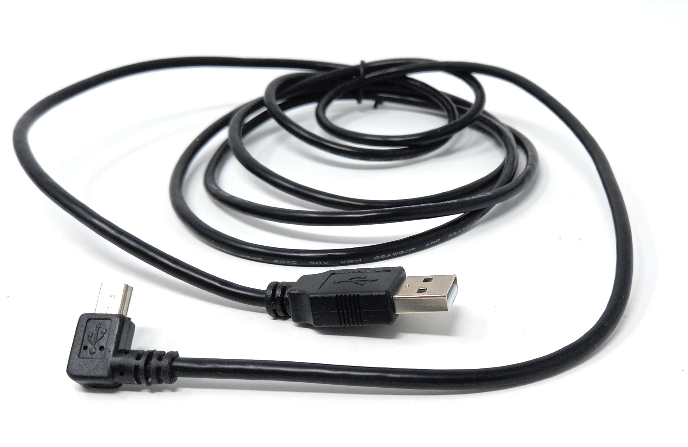 DRUT USB to Mini USB Cable – 90° Right Angle Data Sync & Charging Lead for Dash Cam, Car GPS, DVR, Digital Camera, PS3 Controller, MP3 Player & More