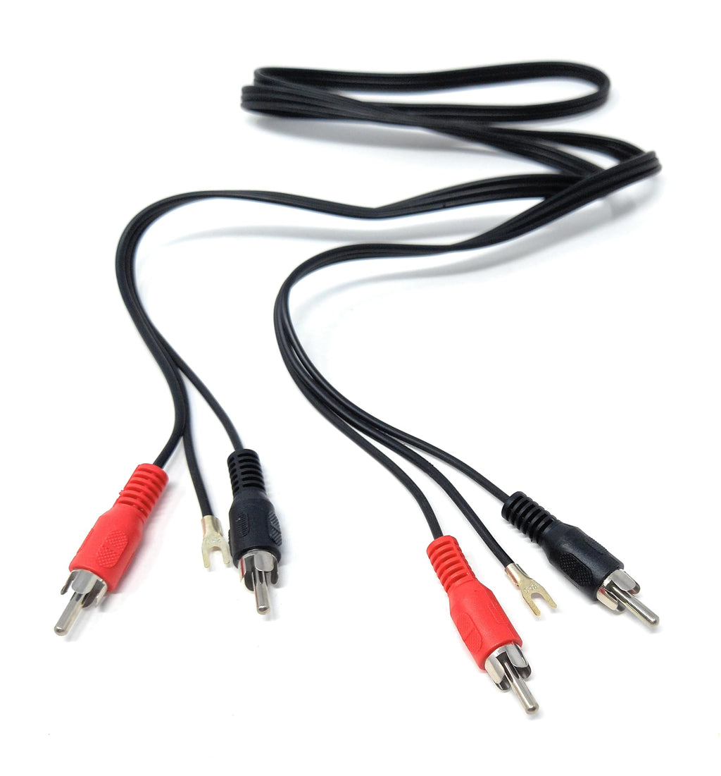 DRUT 1.2m RCA to RCA Twin Phono Audio Cable With Earth Lead for Turntable Mixer