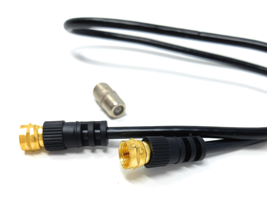 DRUT F-Type Connector TV RG6 Cable With (F-Type Female Coupler) Compatible With STB, Dish TV, Satellite, Antenna Coax Cable Lead