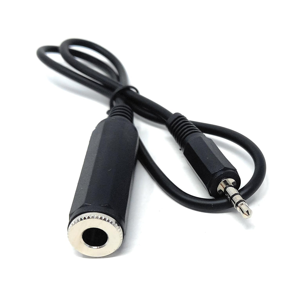 DRUT 3.5mm Stereo Jack to 6.35mm Stereo Socket Extension Lead Cable For Mics and Headphones