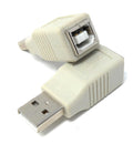 USB 2.0 A Male to Type B Female Adapter Convertor for Printer, Scanner, PC, Music Instruments, Hard Drive