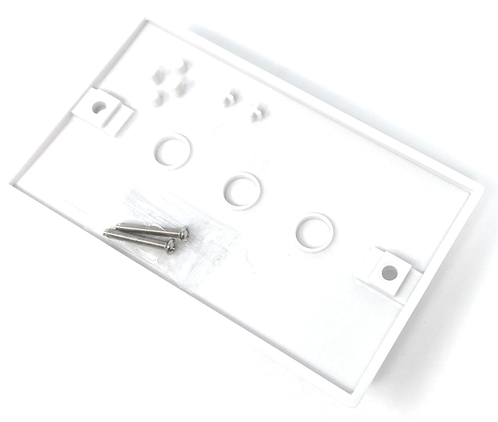 Dual, 2 Gang Blanking Plate Cover Faceplate for Electrical Sockets Back Box White, with Screws