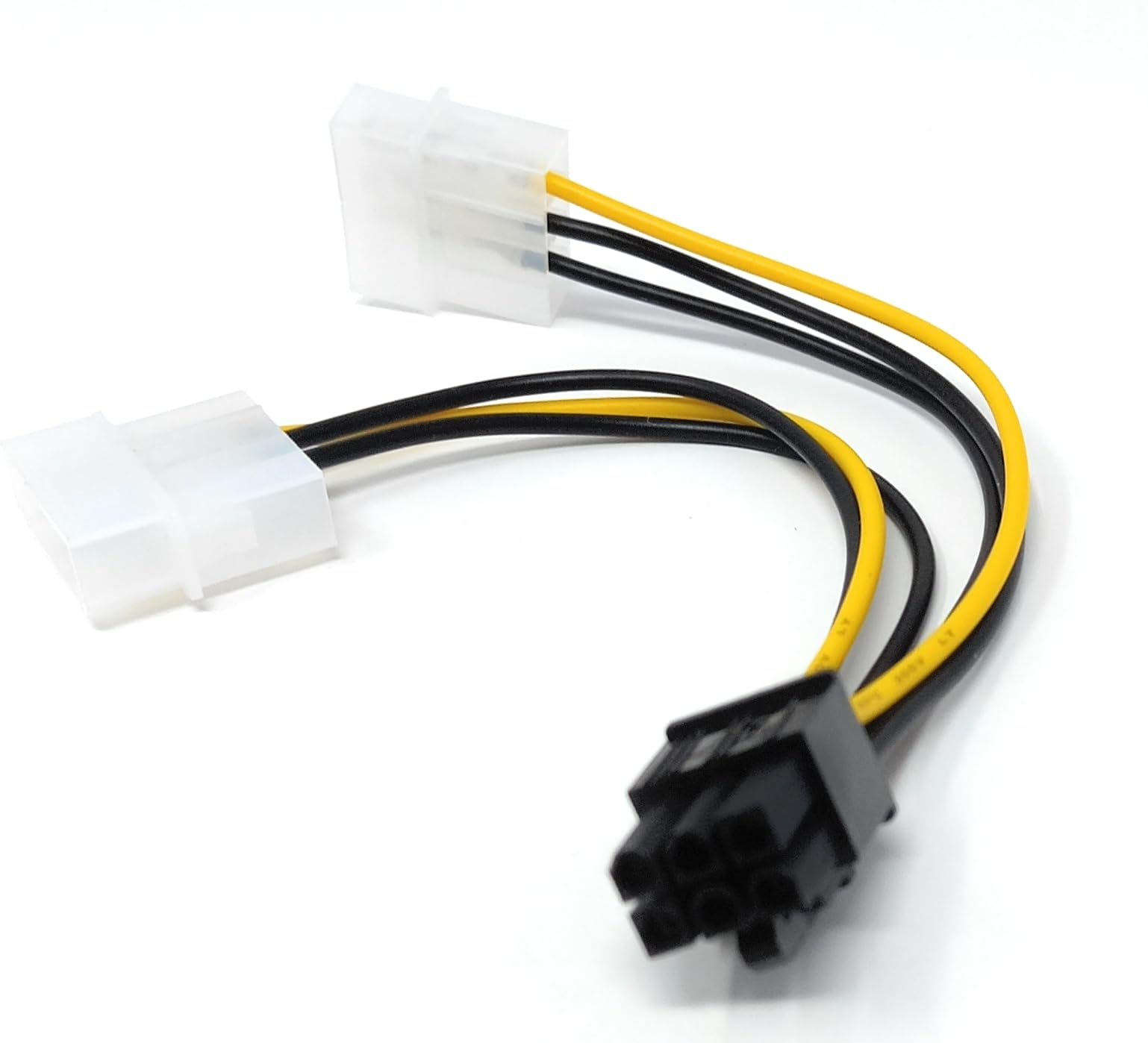 DRUT 15cm 6 PIN PCI Express to 2 x MOLEX LP4 Power Adapter Cable Lead