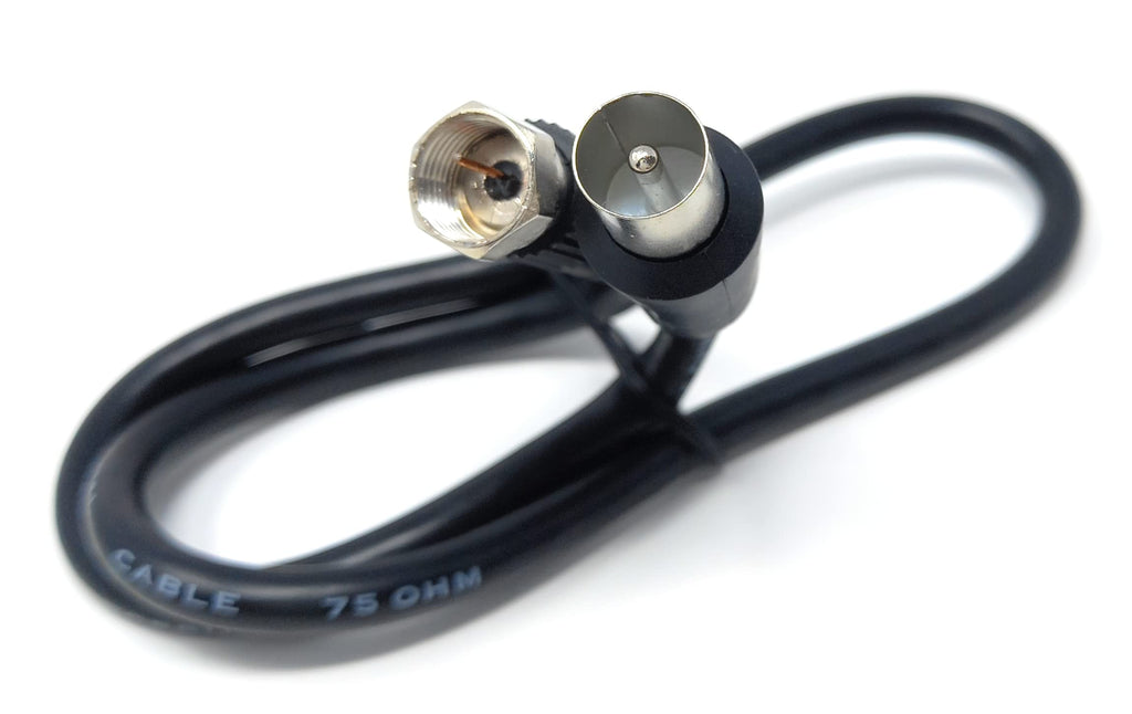 DRUT RF TV Aerial Male to F Type Connector Male Plug Coaxial Coax Cable, Lead, 75 Ohm, 3C-2V
