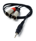 DRUT 3.5mm Stereo Jack to 2 x XLR Male Plugs For PC, Phone, MP3 to Mixer Cable Lead