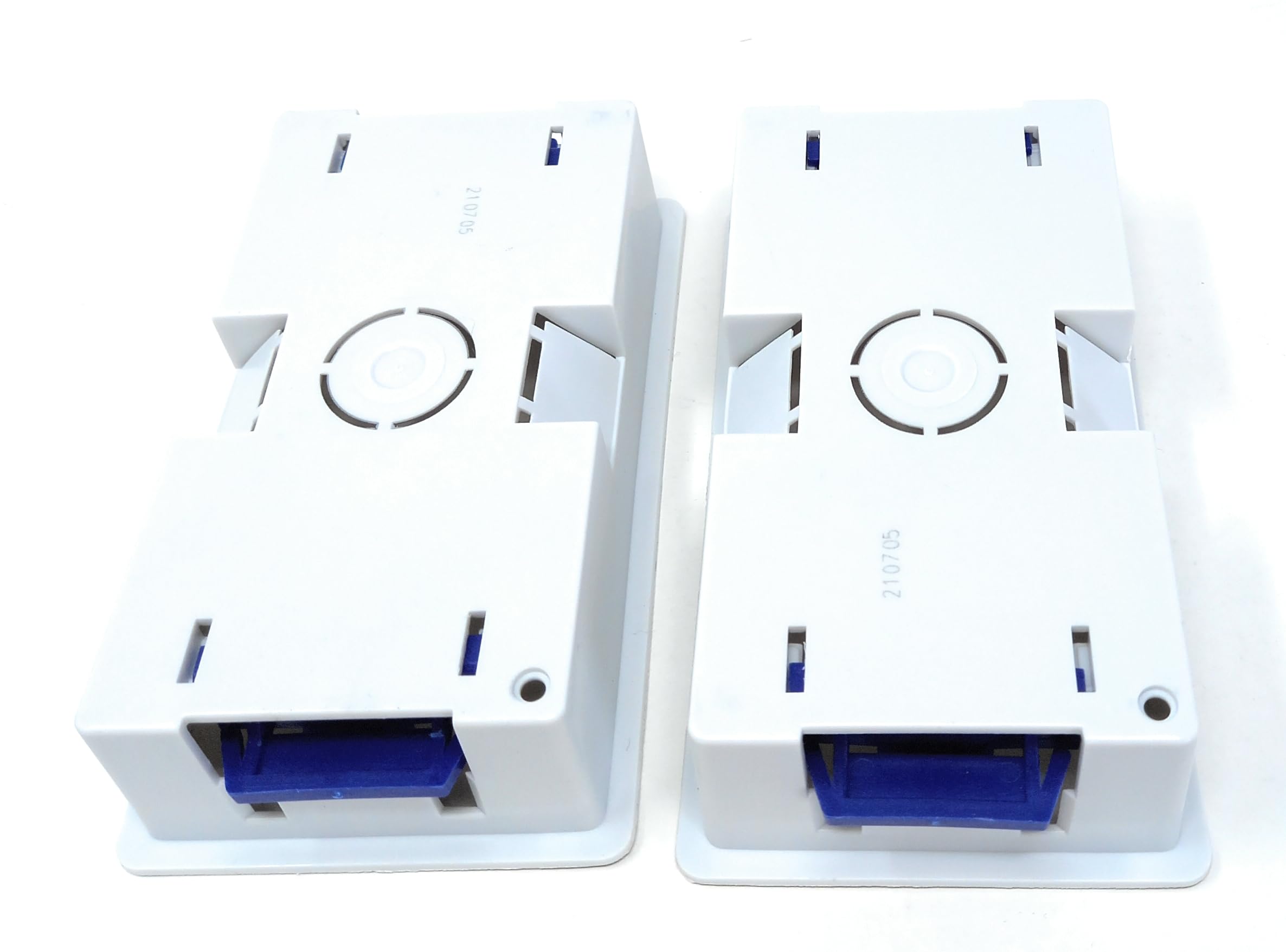 Dual 2 Gang Dry Lining Back Plasterboard Surface Pattress Box with Adjustable Lugs 35mm Deep, for Faceplate