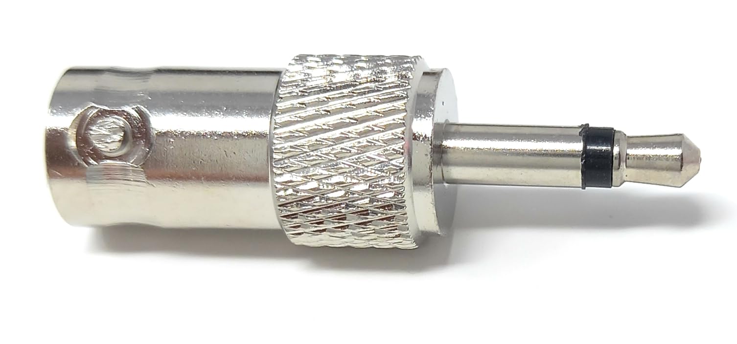 DRUT BNC Socket to 3.5mm Male Mono Jack Plug Composite Coax Cable Adapter