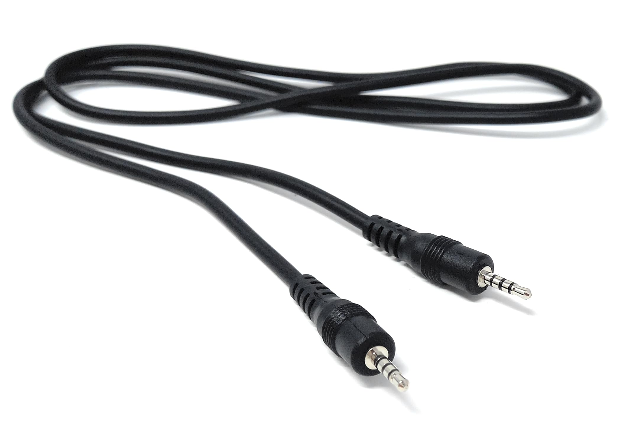 DRUT 2.5mm 4 Pole TRRS Jack to Jack AV Cable, Black, Audio Video Lead for Camcorder, Sat Nav, Portable DVD, Monitor, CCTV and Multimedia Devices
