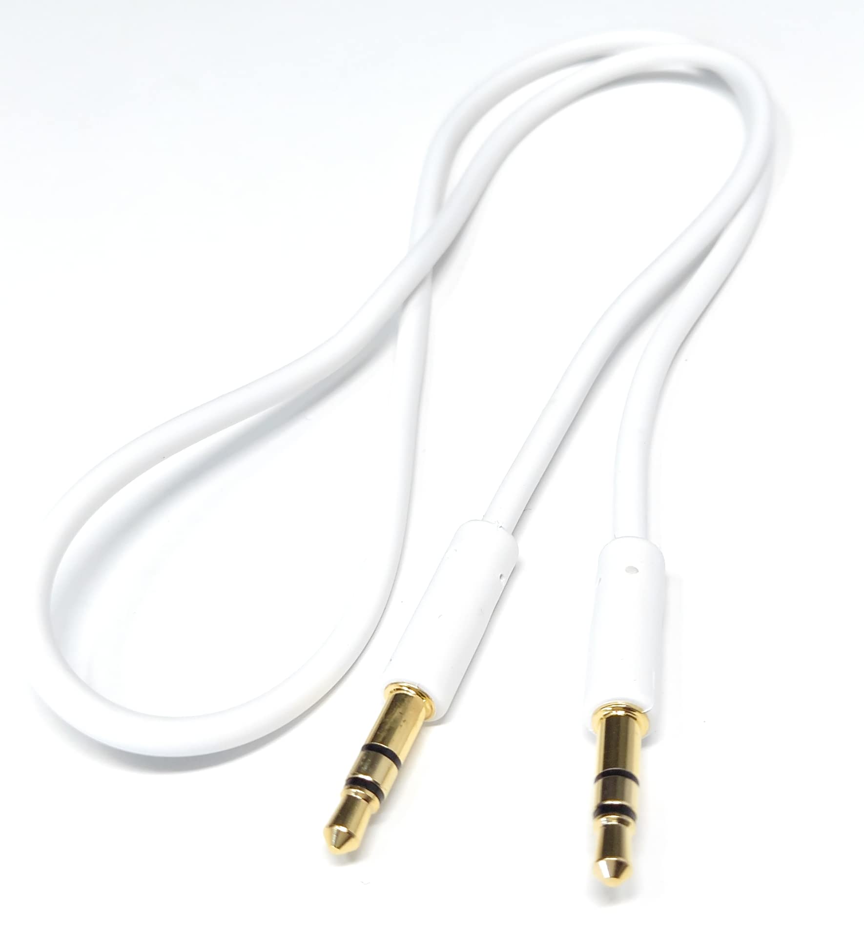 DRUT 3.5mm Stereo Audio Jack Plug to Plug, Male to Male AUX, Slim Flexible Lead Cable