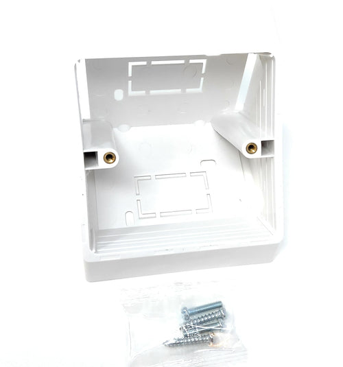 1 Gang Pattress Electrical Back Box - 45 Degree Angled Surface Mount, 85mm x 85mm for Faceplates and Workbench Installations
