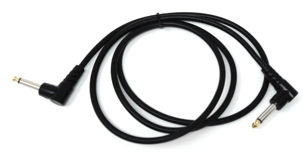 6.35mm Right Angle TS Instrument Cable - 90 Degree 1/4 Inch Mono Guitar Patch Cable for Amps, Mixers, and Pedals