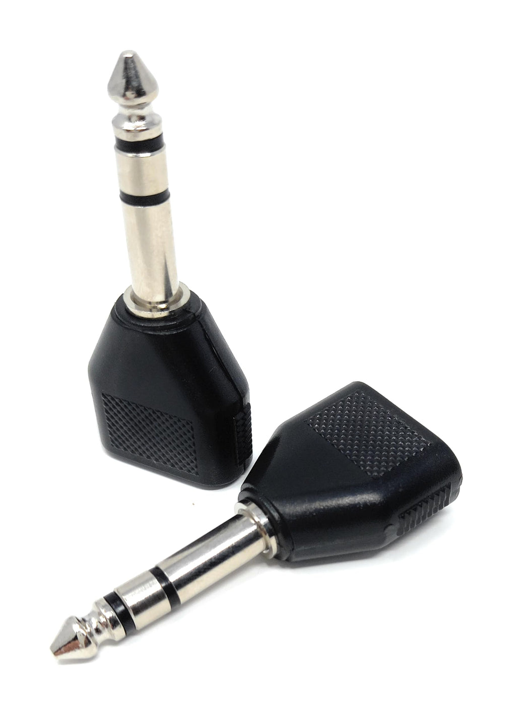 DRUT 2 x 3.5mm Mono Jack Sockets to 1 x 6.35mm Stereo Jack Plug Y Splitter Audio Adapter