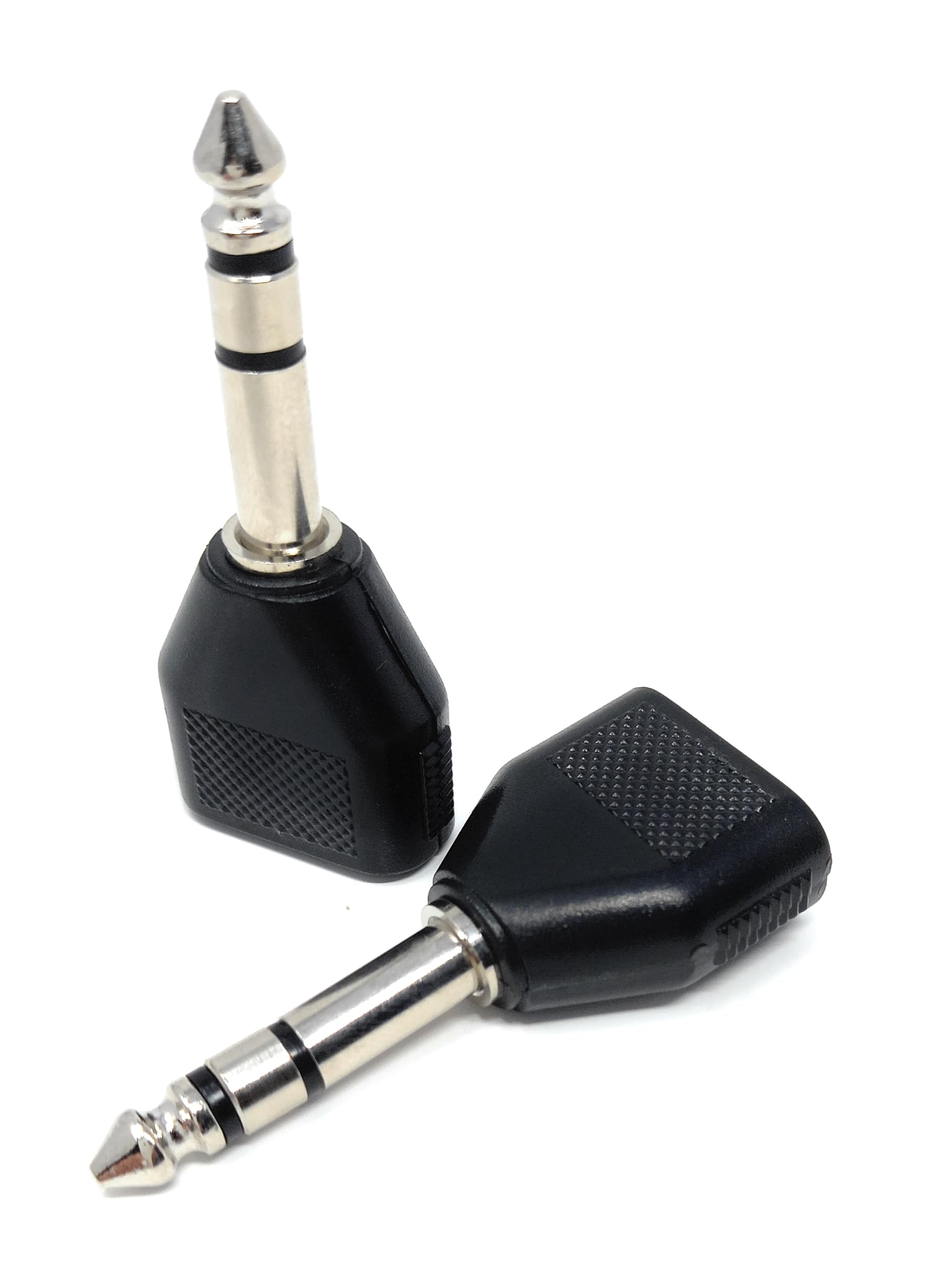 DRUT 2 x 3.5mm Mono Jack Sockets to 1 x 6.35mm Stereo Jack Plug Y Splitter Audio Adapter
