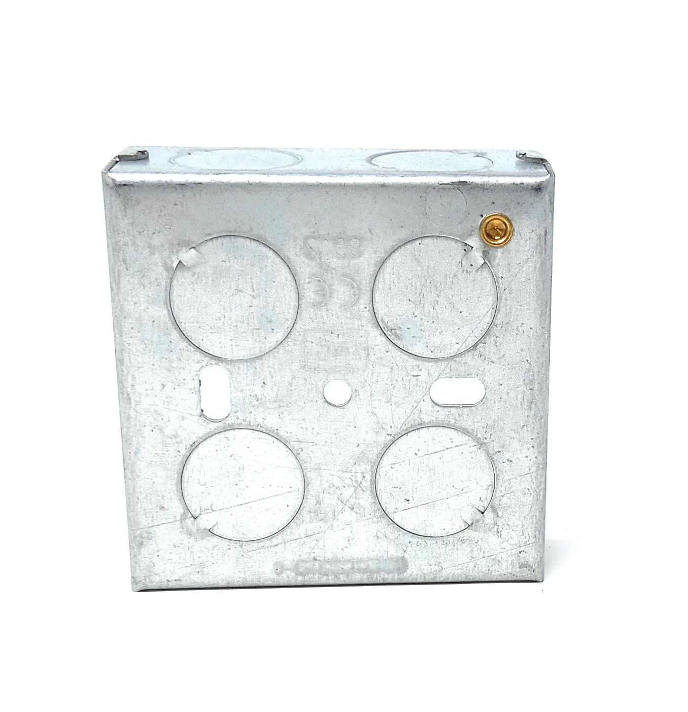 1 Gang 25mm Metal Pattress Box, Steel Surface Mount Back Box with Earth Terminals, for Switches, Sockets and Faceplates
