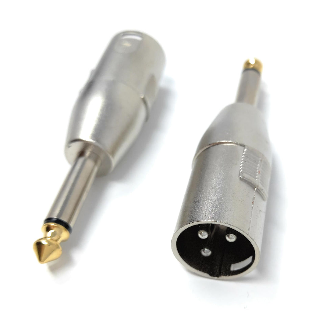 DRUT XLR 3 Pins Male to 6.35mm Mono Jack Plug Audio Cable Adapter