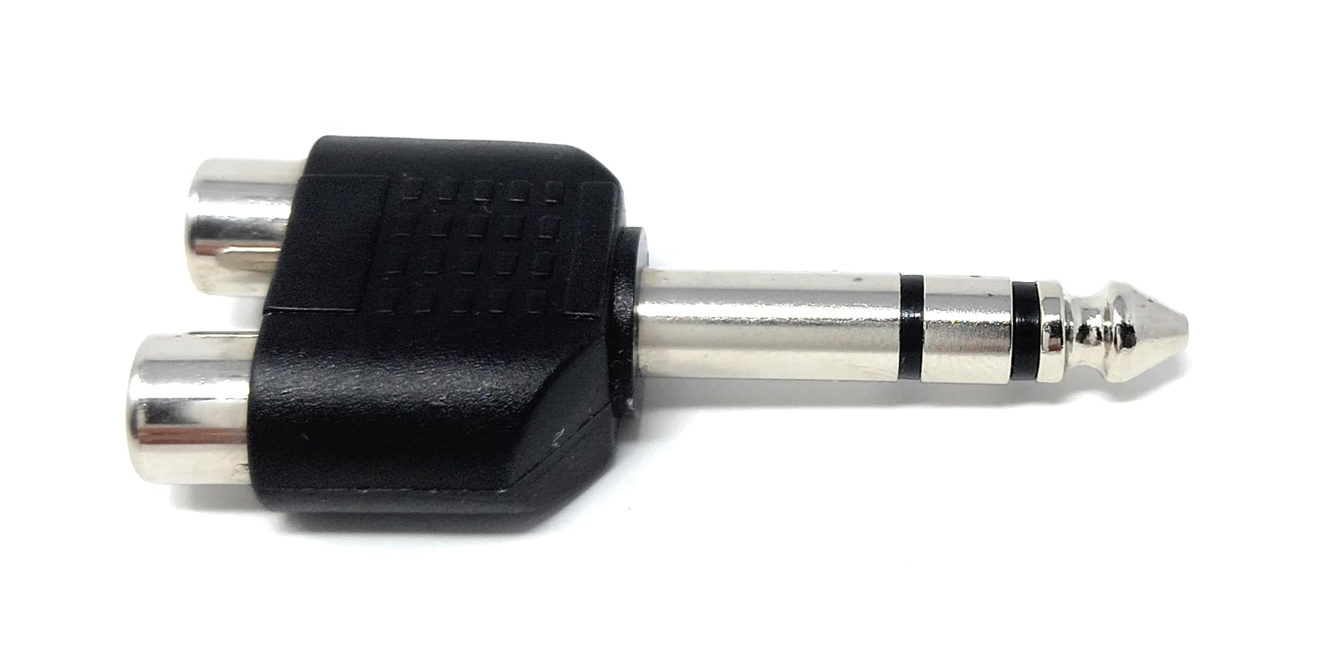 DRUT 6.35mm Stereo Jack Plug to Twin RCA Phono Sockets Audio Adapter For Cable