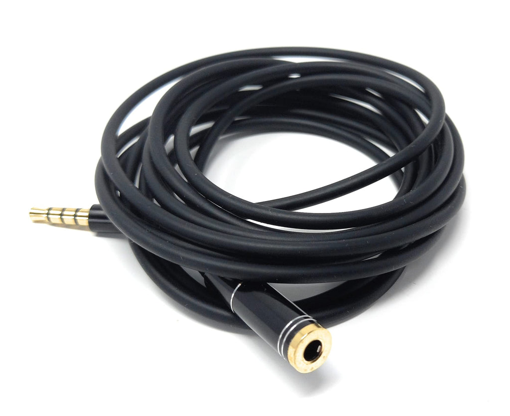 DRUT 3.5mm TRRS Jack to Socket Extension Cable - 4 Pole Stereo Headphone Gaming Headset Male to Female AUX Lead, Metal Connectors