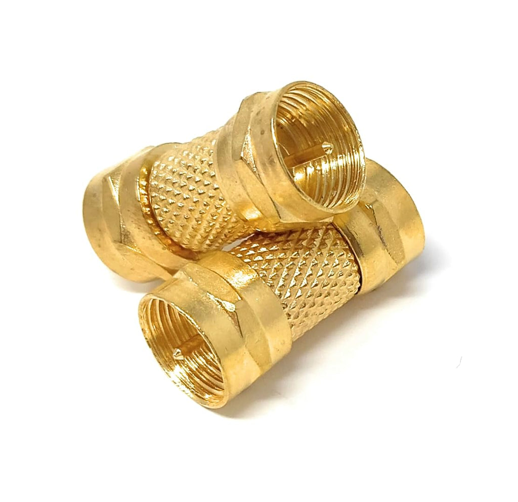 DRUT F Type Screw On Male to Male Plug to Plug 75 OHM Coax Adapter Coupler