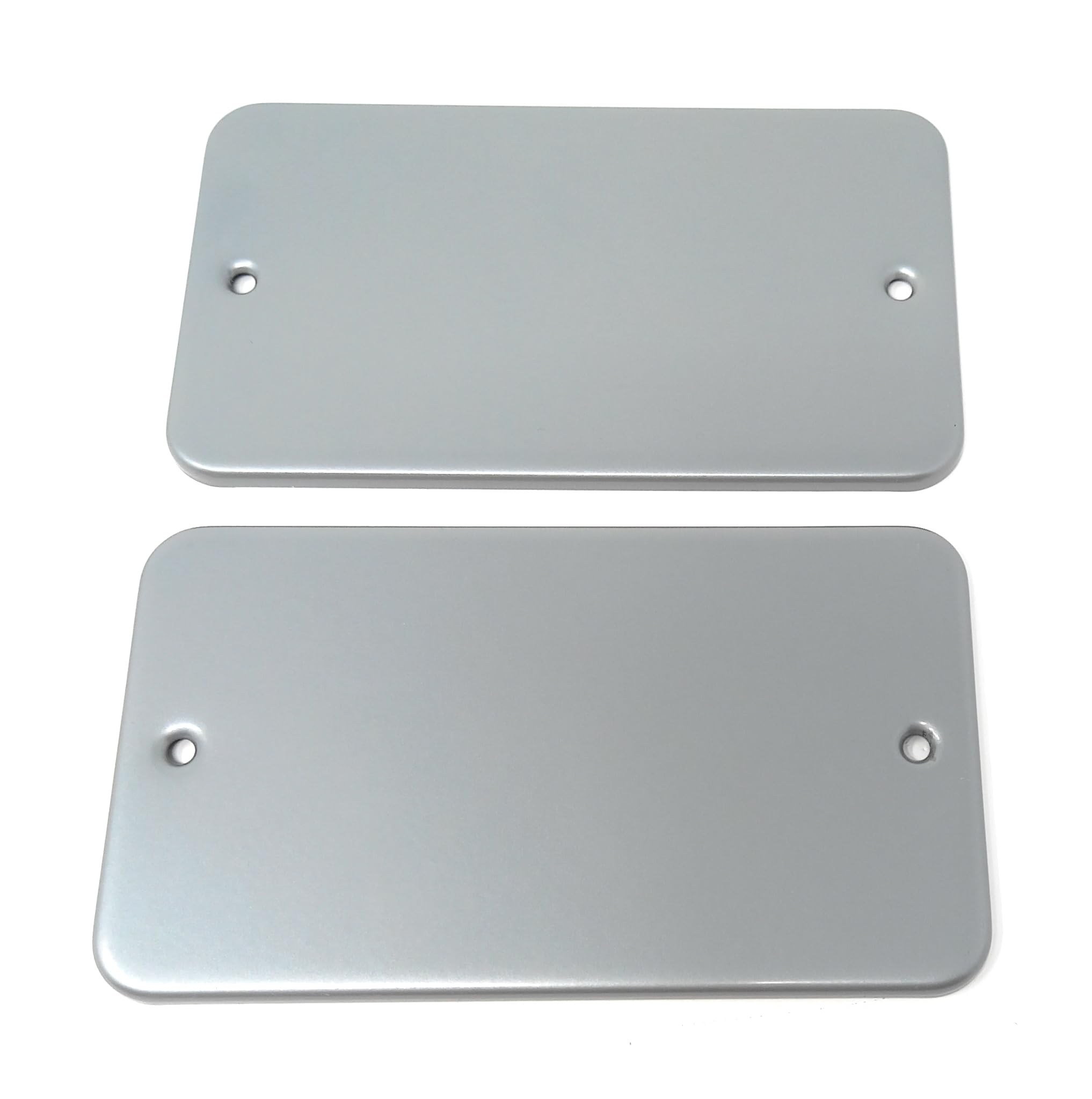 Dual Gang Metal Clad Blanking Plate – Durable Wall Faceplate Cover for Electrical Sockets with Screws Included (WxHxD): 140x80x4mm