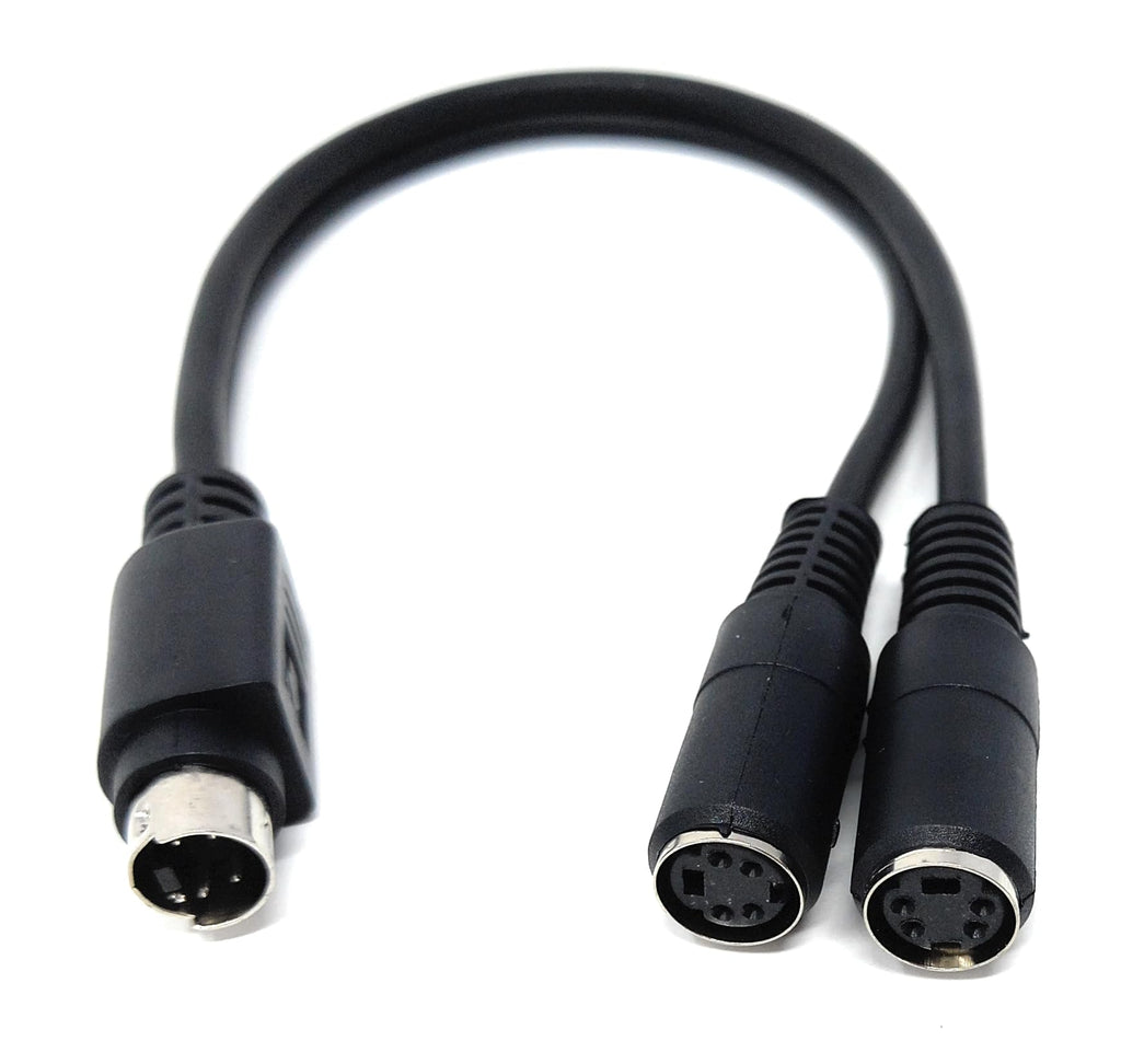 DRUT 25cm S-Video 4 Pin Mini DIN to 2 x Sockets Female Y Splitter Connector Extension Adapter Cable 0.8ft