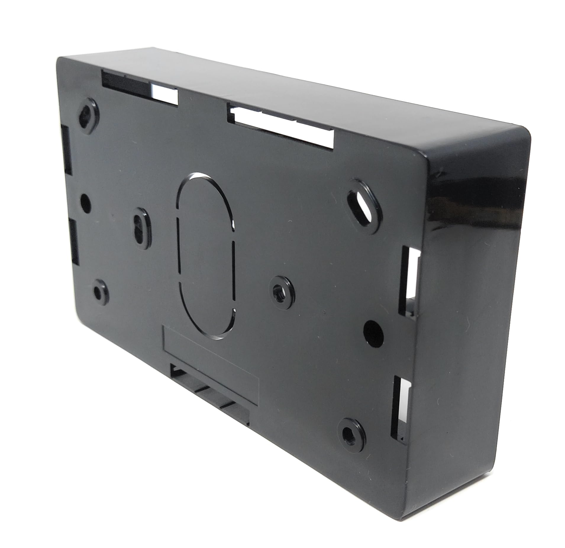2 Gang Surface Mount Back Box Pattress, Black, 147mm x 86mm x 32mm Durable Electrical & Network Faceplate Mounting Solution