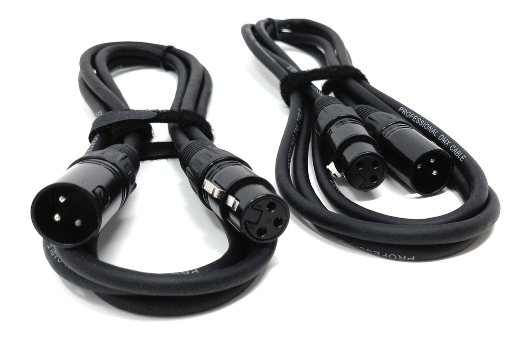 DRUT 2-Pack XLR Microphone Cables – XLR Male to Female Audio Leads for Mic, Mixer, Amplifier, DJ, Speaker, and Sound Console Connections