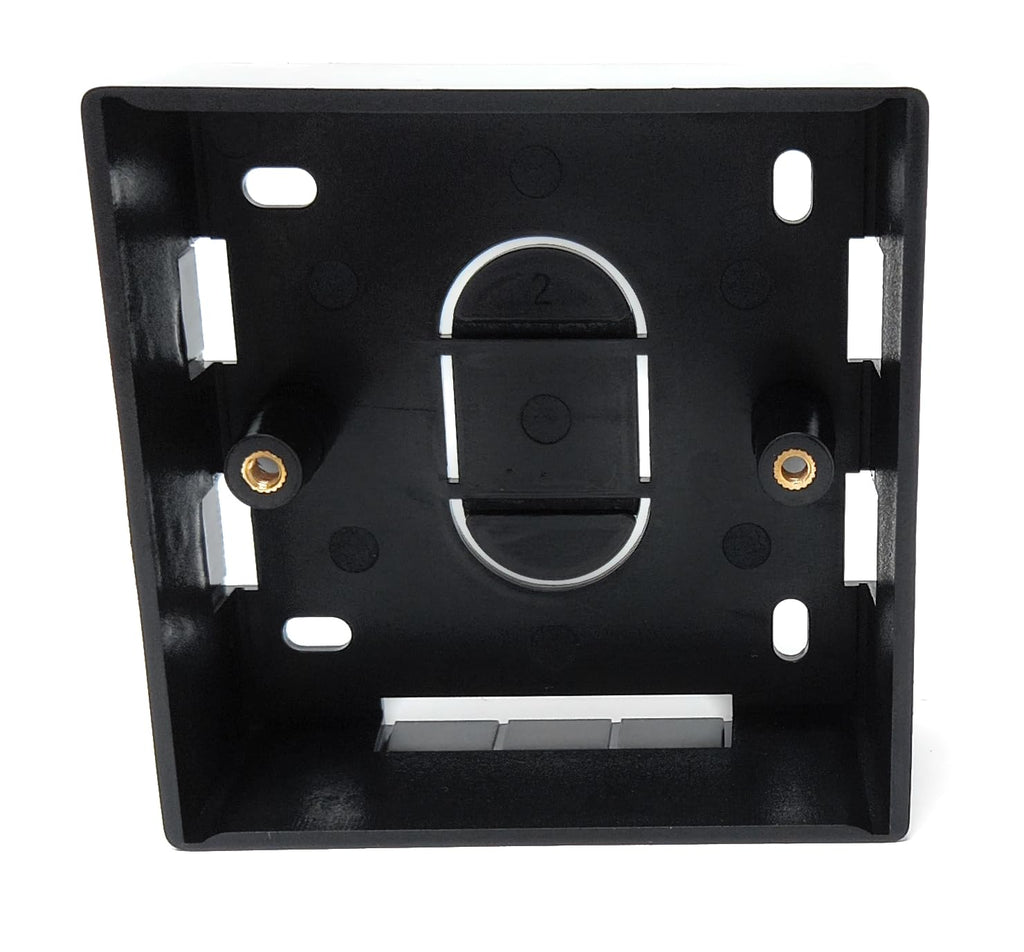 1-Gang Surface Mount Back Box – Black Pattress Box 86mm x 86mm x 32mm, Durable Wall-Mounted Electrical & Network Faceplate Housing