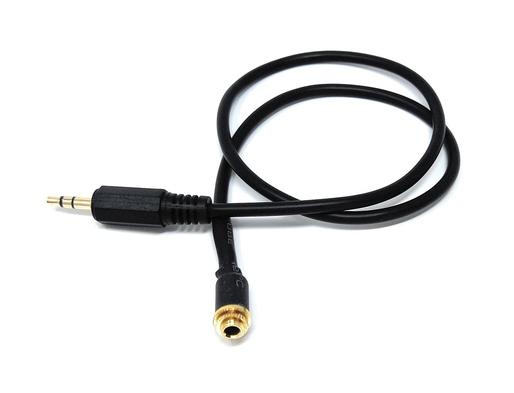 DRUT Panel Mount 3.5mm Male to Female Extension Cable Adapter – 1/8" TRS Stereo Connector with Locking Nut for Headphones, Microphones, Speakers, DJ & DIY Audio Projects