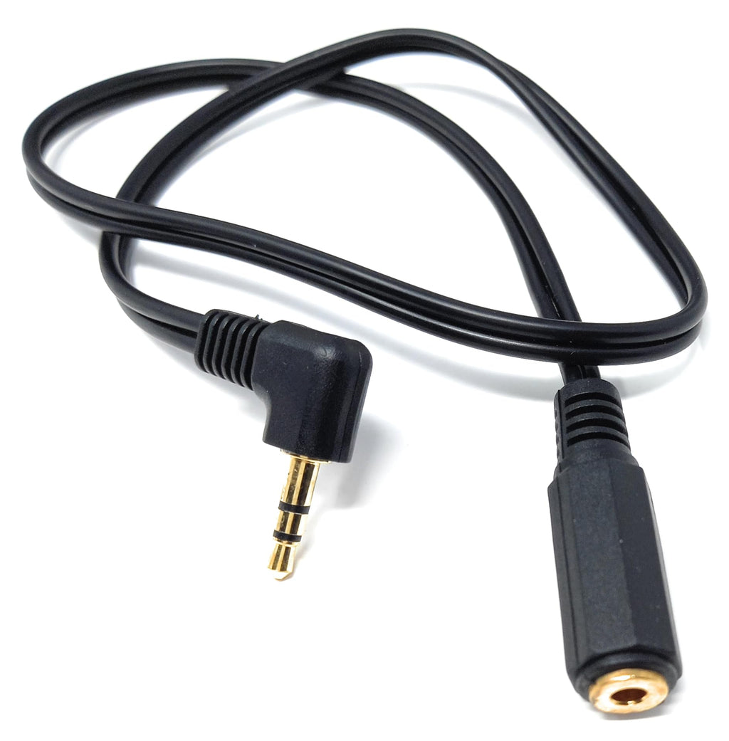 DRUT 3.5mm Right Angle Stereo Jack to Socket Headphone, Audio Devices AUX 1/8'' Extension Cable Lead