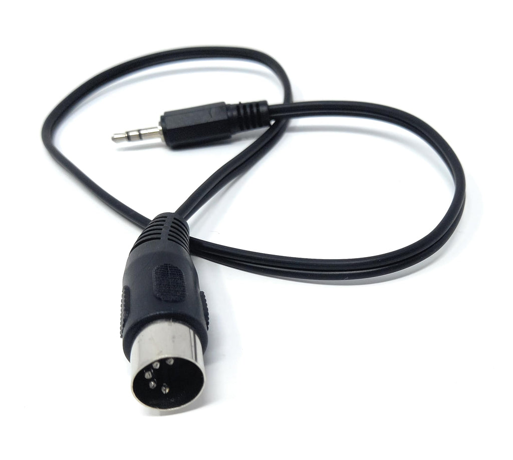 DRUT 3.5mm Stereo Jack Plug to 5 Pin Midi Din Male AUX Audio Cable, Midi Pins 2, 3, 5 are Connected