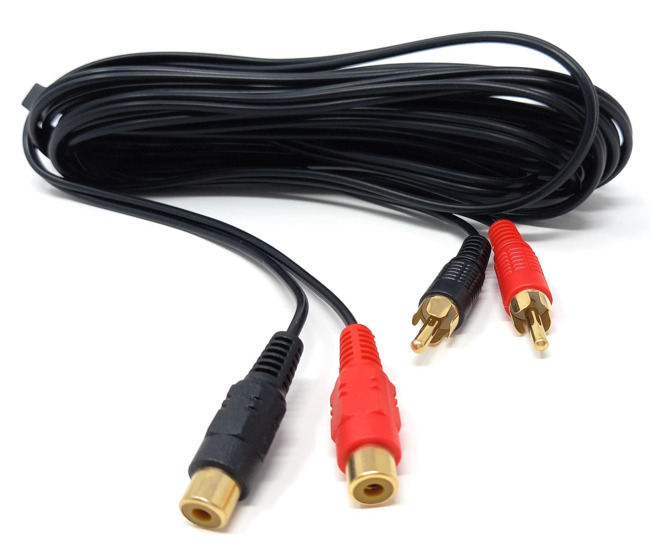 DRUT Twin 2 x RCA to RCA Phono Audio Extension Lead Male to Female Cable
