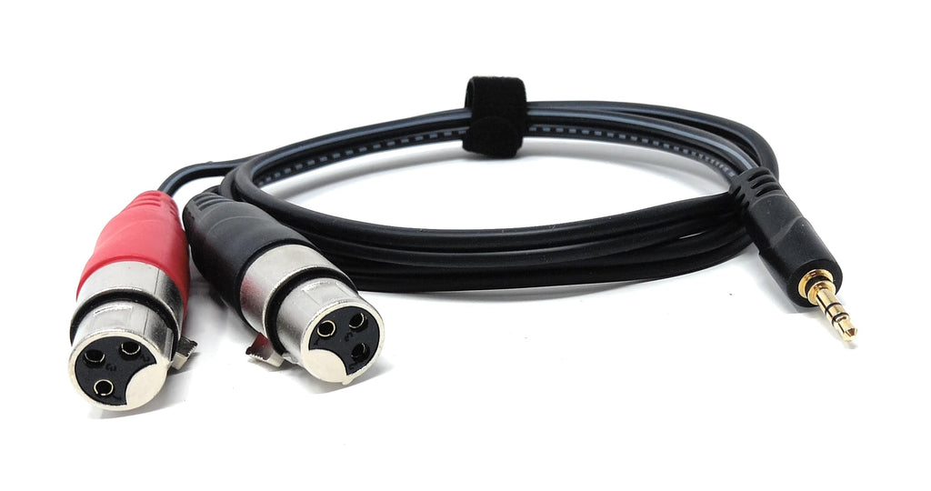 DRUT 3.5mm Stereo Jack to 2 x XLR Female Cable – Audio Splitter Lead for Microphones, Mixers, Speakers, DJ, Studio and Recording Equipment
