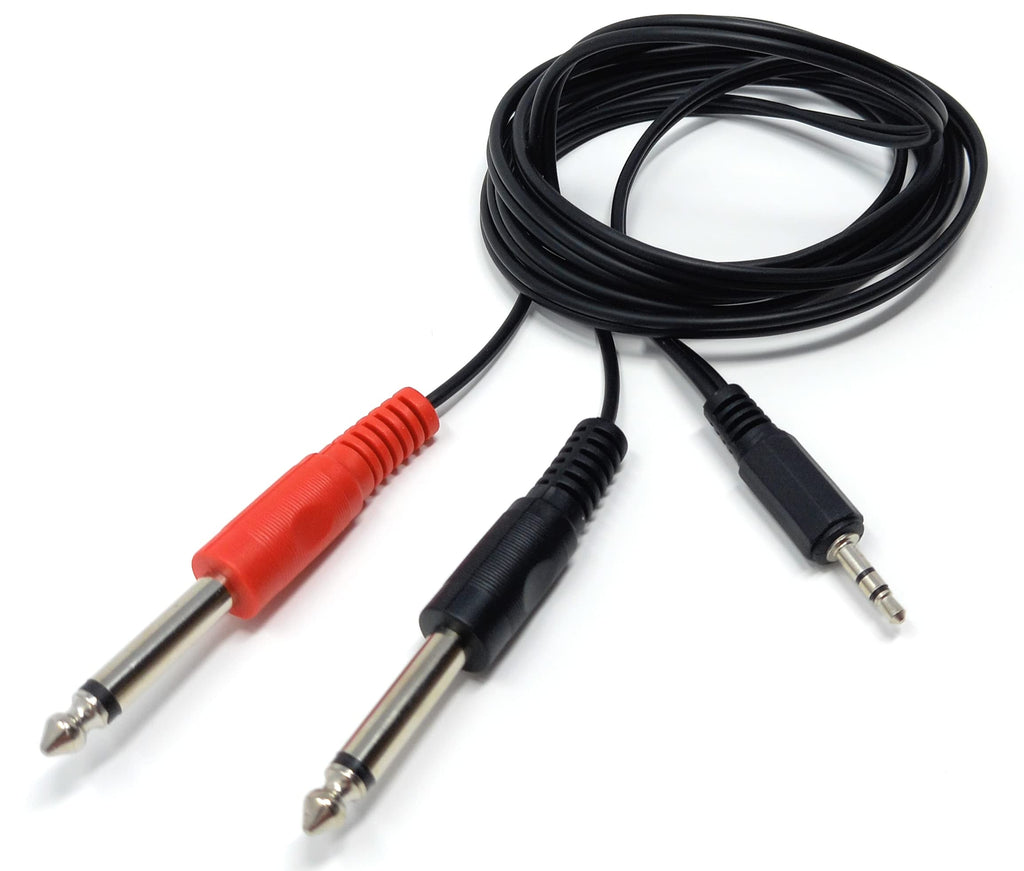 DRUT Stereo 3.5mm Jack to 2 x 6.35mm Mono Jacks, Y Cable Lead create description
