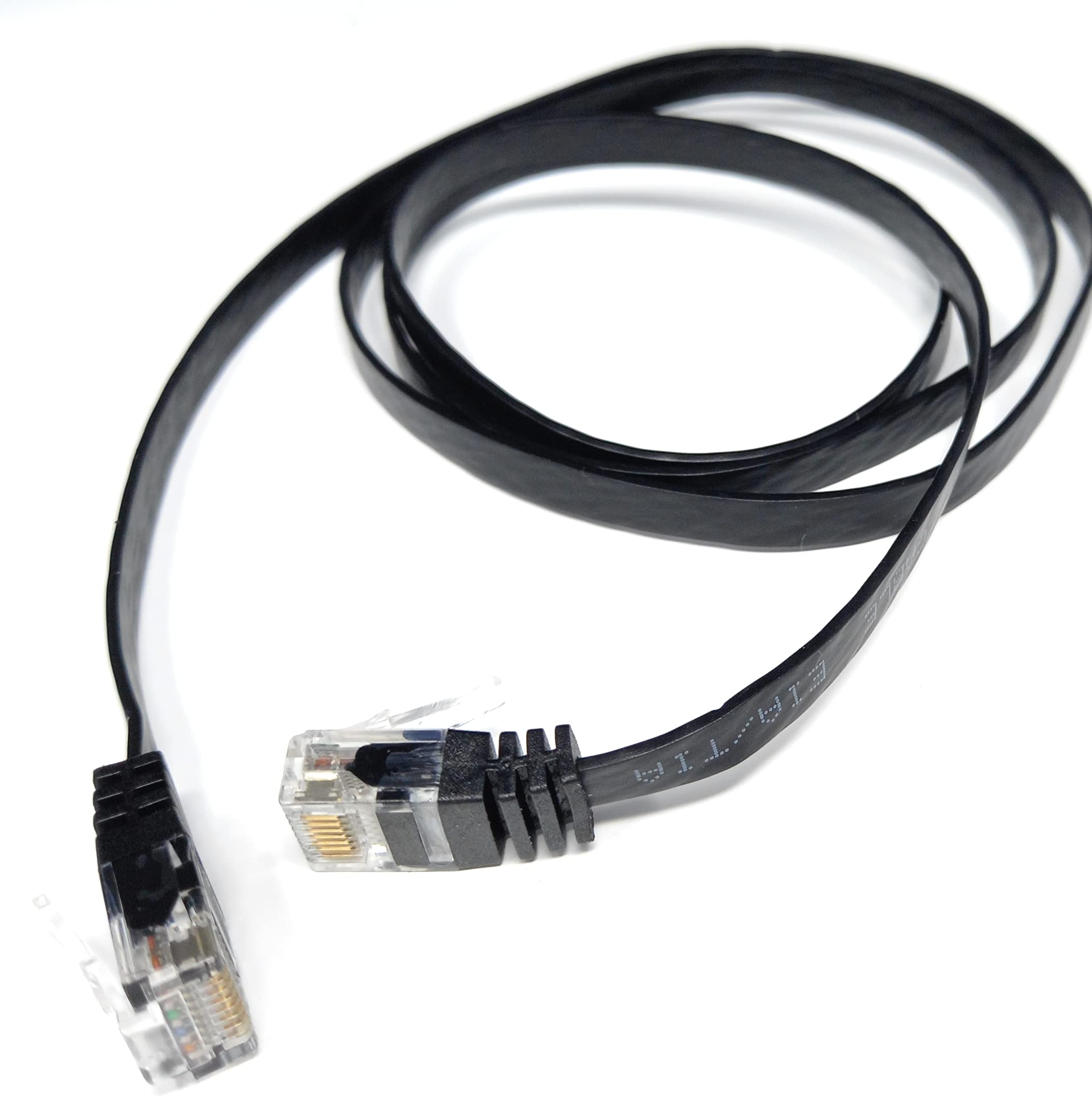 DRUT FLAT CAT6 RJ45 Ethernet LAN Patch Cable, Low Profile GIGABIT Full Copper 32AWG, Lead Allows Up to 1000Mbps Speed