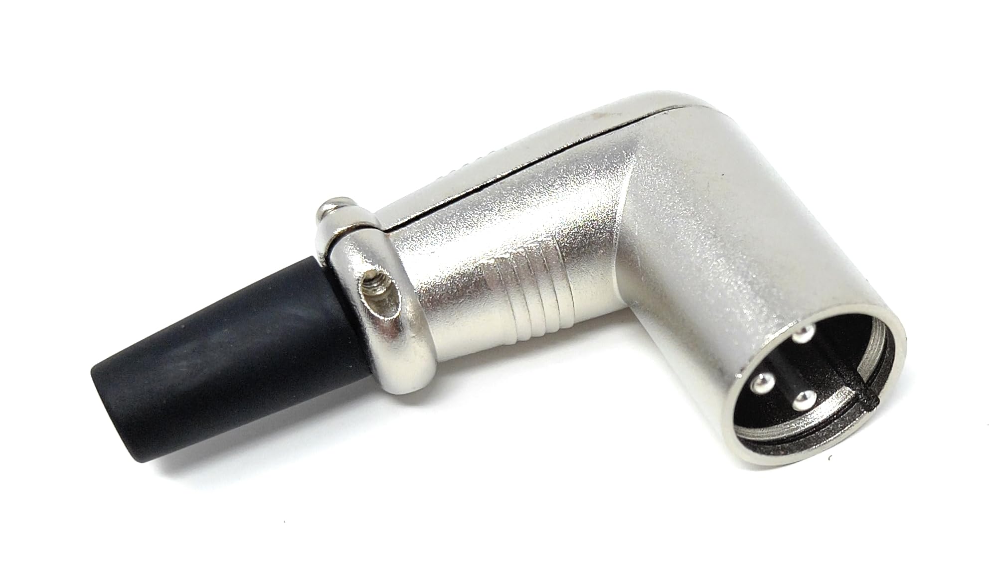 DRUT XLR 3-Pole Right Angle Plug – 90 Degree XLR Male Connector – Solder-Type Audio Adapter for Microphones, Mixers, Studio, PA Systems, Stage Gear, Balanced Cable Builds