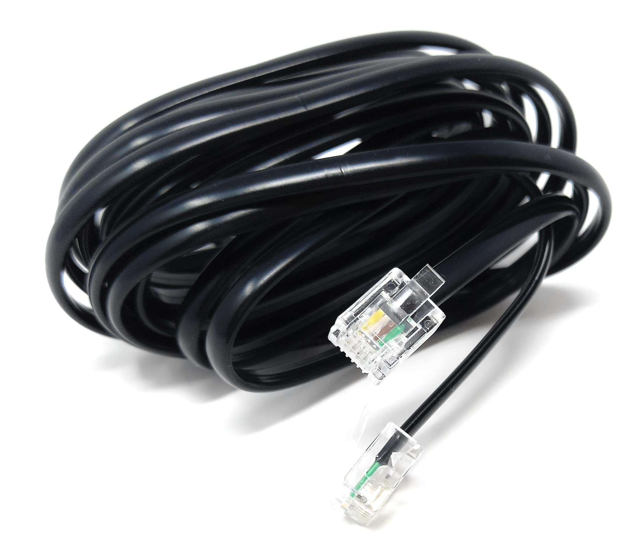 DRUT RJ11 to RJ11 Telephone Landline Cable ADSL (6P4C) Flat Lead High Speed BT Internet Broadband Male to Male Router, Modem, Phone Extension Wire