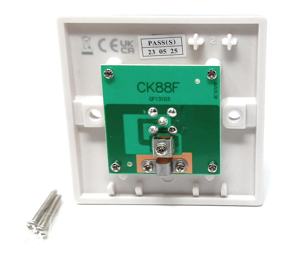 Single Gang TV, Satellite, Radio Outlet Wall Plate Faceplate – F-Type Male Screw Socket Connector, UK/EU Standard, White